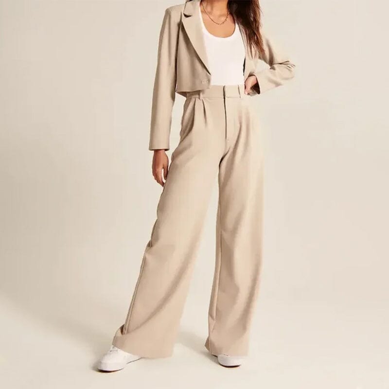 High-Waisted Wide-Leg Tailored Pants for Women