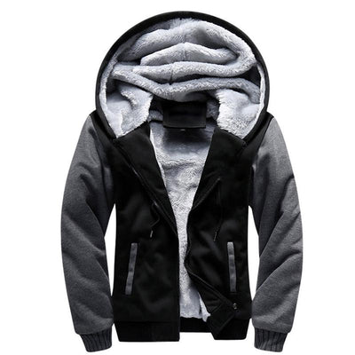 Men's Hooded Winter Jacket – Fleece-Lined for Casual and Sporty Style