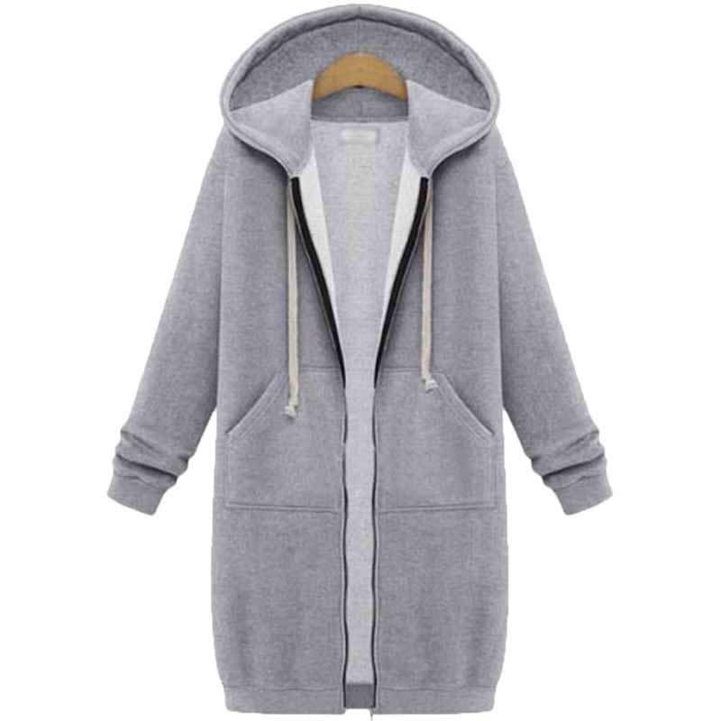 Casual Long Hoodie with Zipper for Everyday Comfort