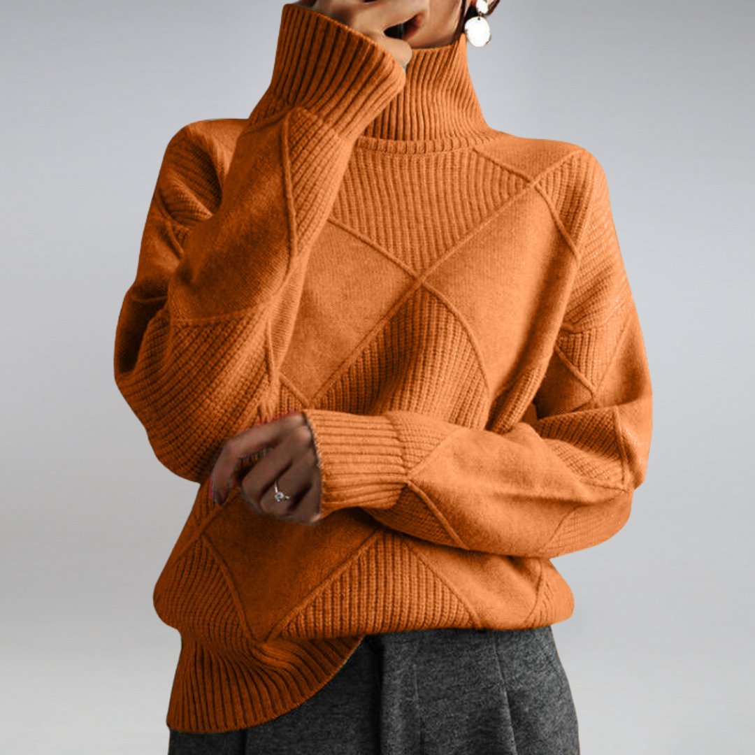 Sienna™ Luxury Cashmere Turtleneck Sweater – Ultra-Soft & Elegant Winter Knitwear