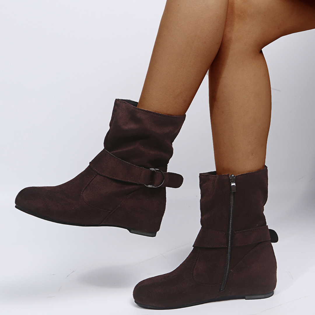 CMF Women's Winter Boots | Suede Side Zipper, Non-Slip, Casual Walking Boots