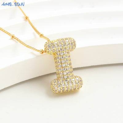 Diamond Bubble - Initial Necklace