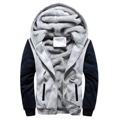 Men's Hooded Winter Jacket – Fleece-Lined for Casual and Sporty Style