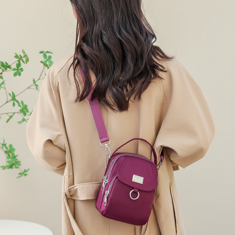 Casual Crossbody Bag with 3 Zipped Compartments