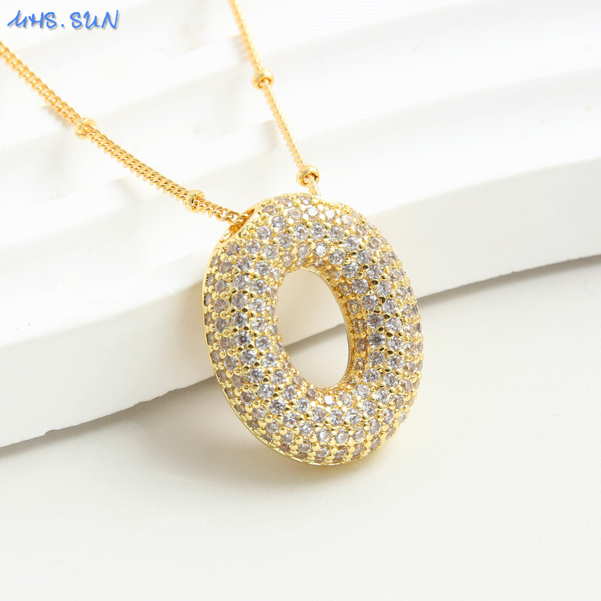 Diamond Bubble - Initial Necklace