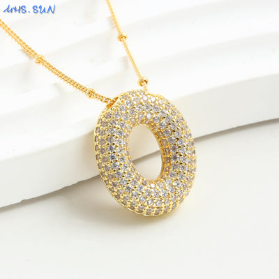 Diamond Bubble - Initial Necklace