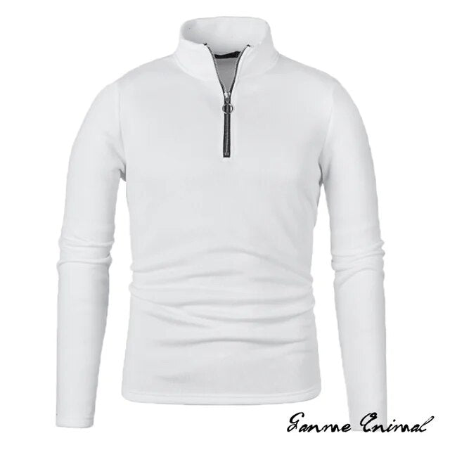 Men’s Turtleneck Sweater with Zipper | Versatile & Stylish Half-Zip Design