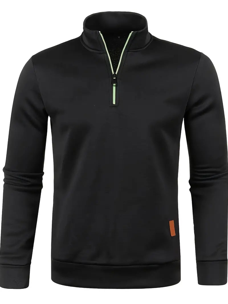 Darius Quarter-Zip Sweater – Comfortable and Versatile Long Sleeve Pullover