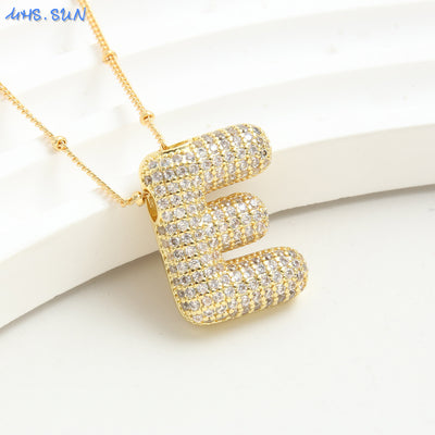 Diamond Bubble - Initial Necklace