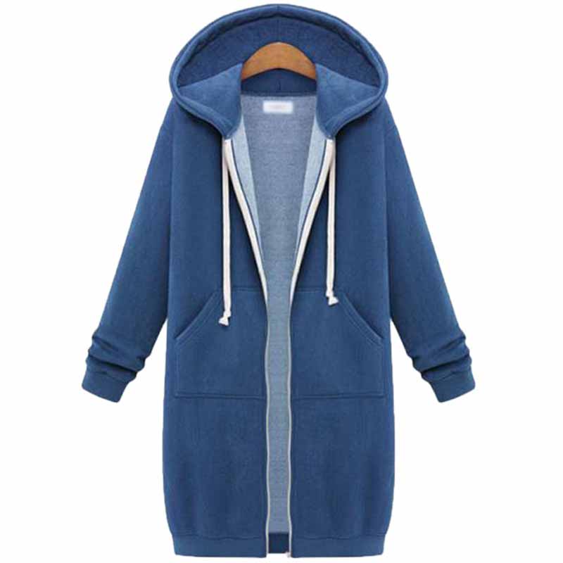 Casual Long Hoodie with Zipper for Everyday Comfort