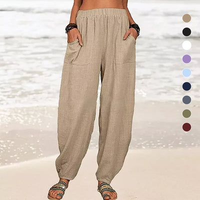 Women's Relaxed-Fit Cotton Linen Casual Pants