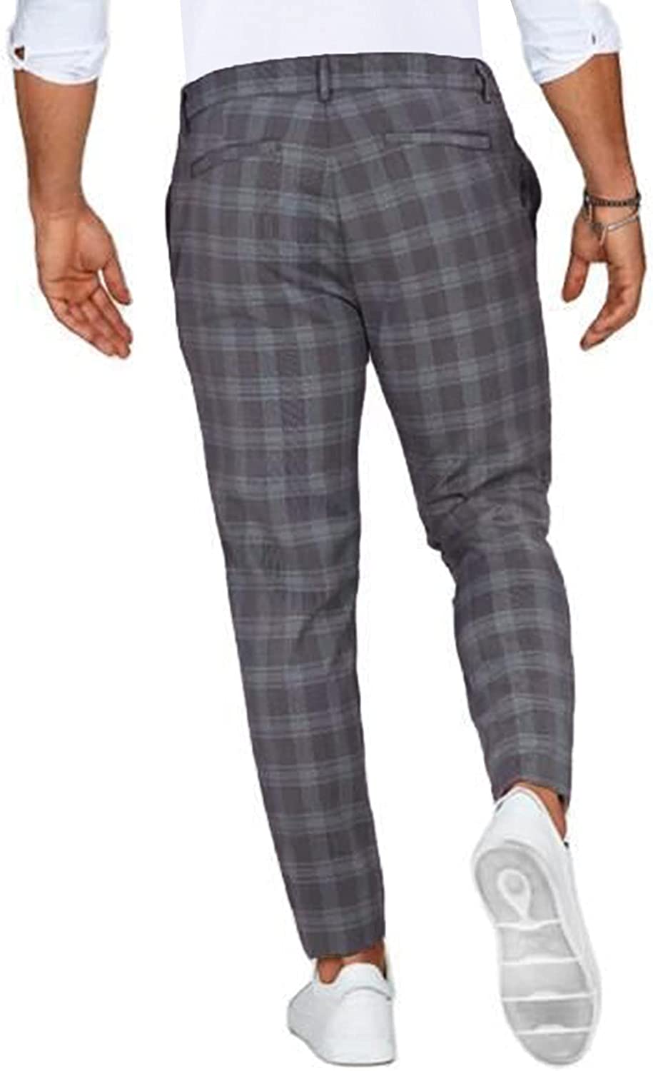 Stylish Plaid Chino Pants for Men