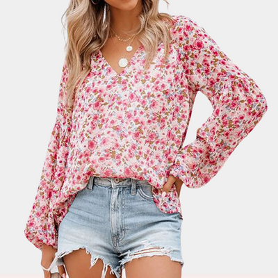 Amya™ - Women's Floral Long Sleeve Blouse