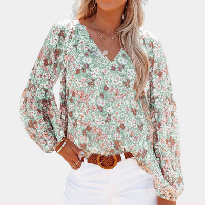 Amya™ - Women's Floral Long Sleeve Blouse