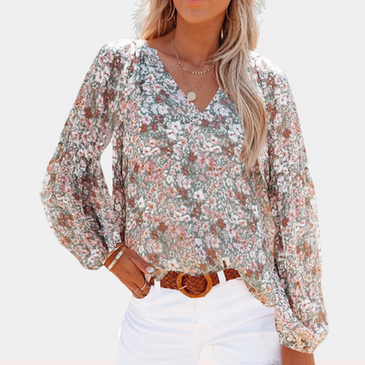 Amya™ - Women's Floral Long Sleeve Blouse