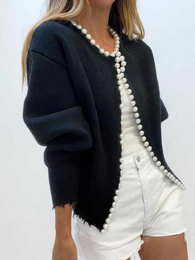 Kalina | Elegant Pearl-Embellished Cardigan for a Chic Look