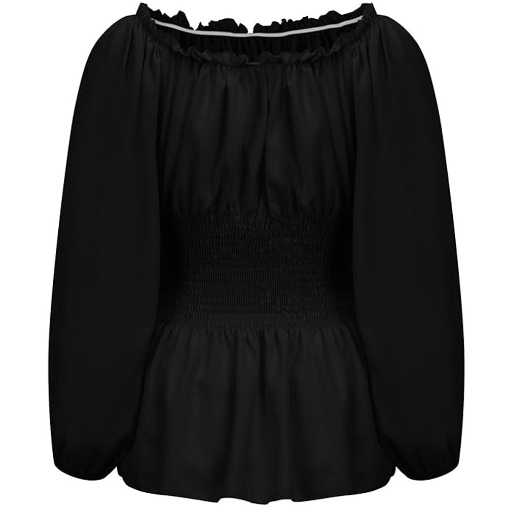 Elegant Off-Shoulder Blouse for Women | Puff Sleeve Corset Design