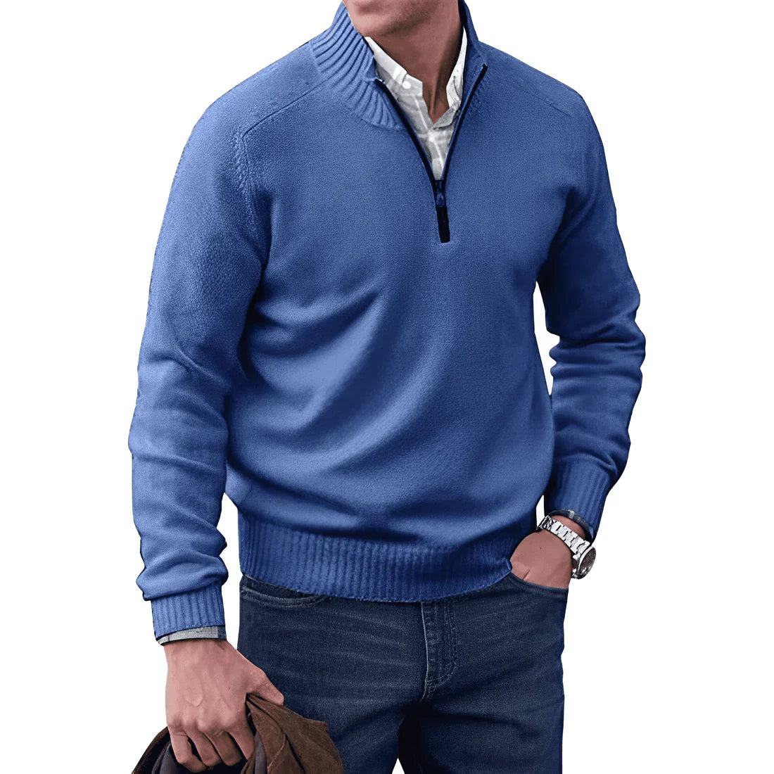 Dewitt Elegance Sweater | Cashmere Comfort with Half-Zip Closure