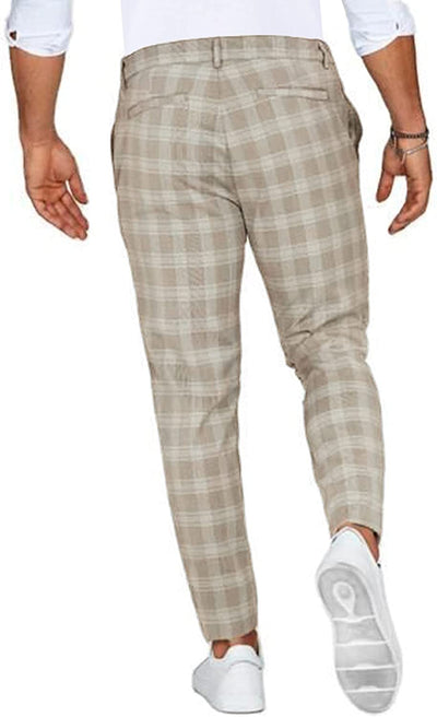 Stylish Plaid Chino Pants for Men