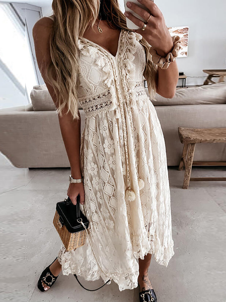 Mara Lace Maxi Dress | Elegant & Chic Summer Dress for Special Occasions