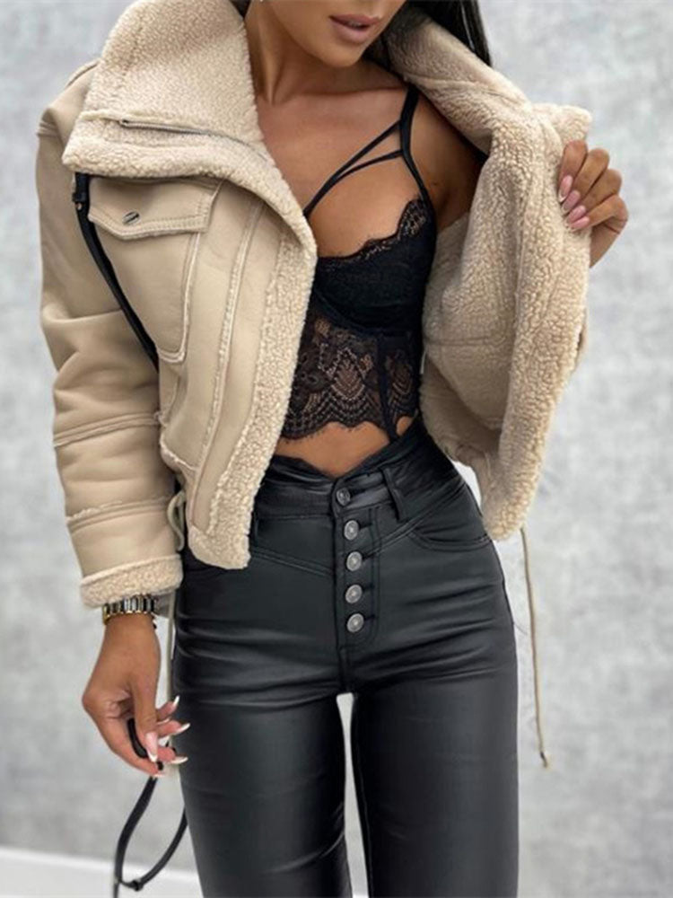 Lammy Cropped Leather Jacket | Stay Warm & Fashionable this Winter