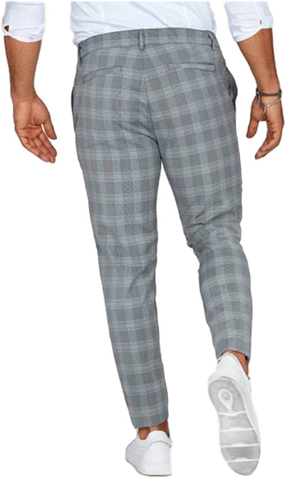 Stylish Plaid Chino Pants for Men