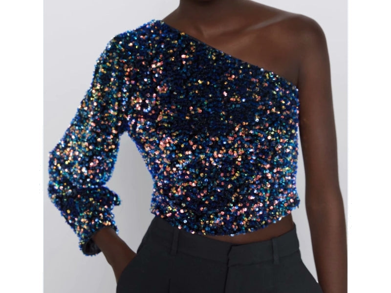 Elize Glitter Top | Sparkle Through the Night