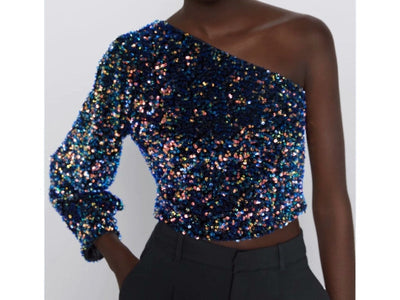 Elize Glitter Top | Sparkle Through the Night