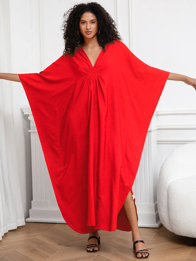 Batwing Sleeve Loose Women Maxi Dress