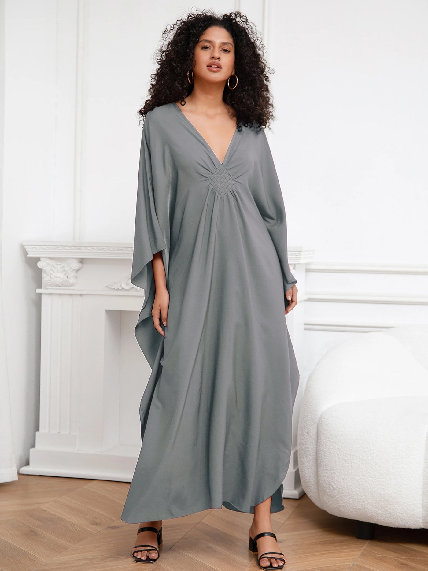 Batwing Sleeve Loose Women Maxi Dress