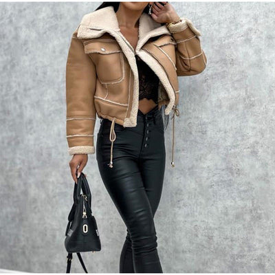 Lammy Cropped Leather Jacket | Stay Warm & Fashionable this Winter