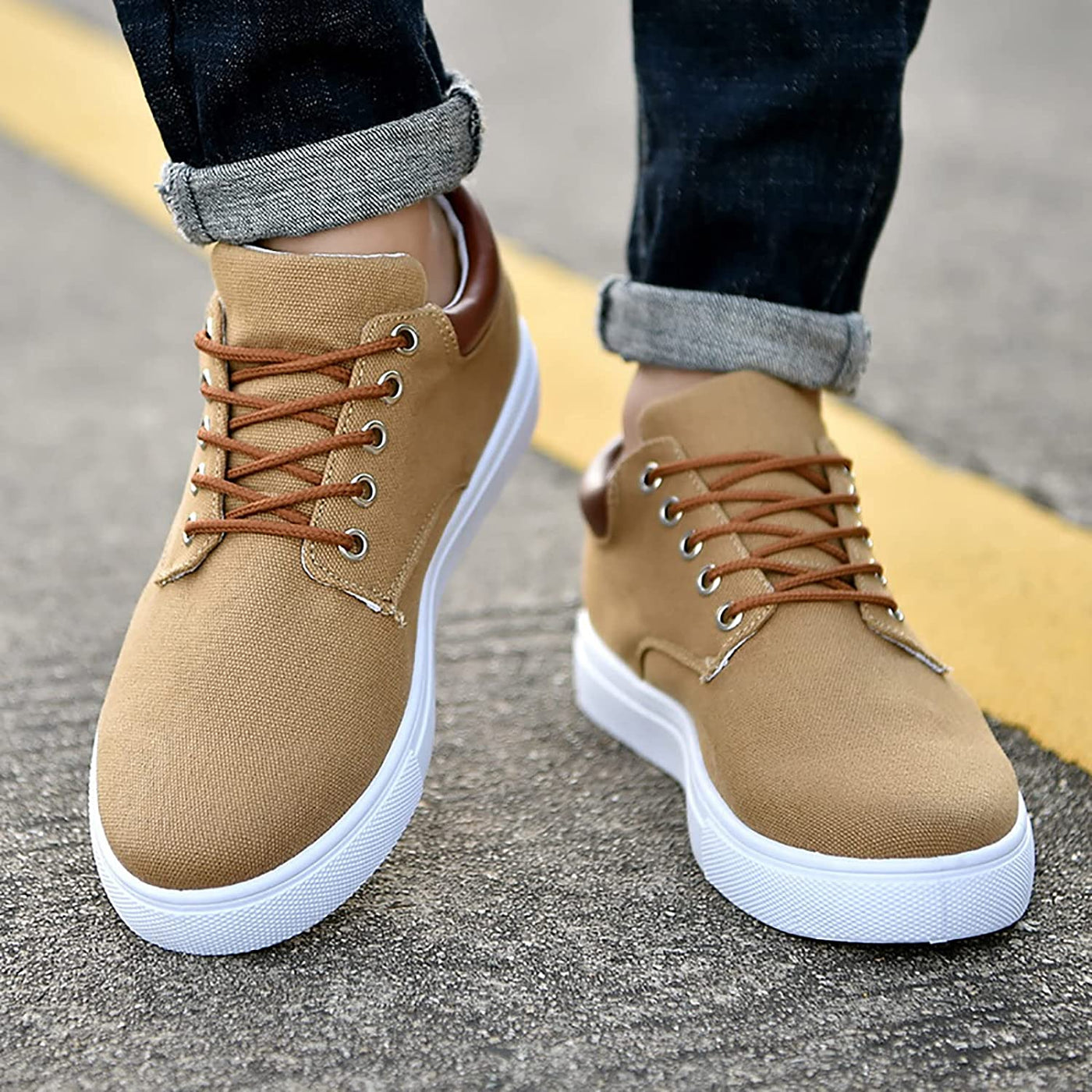 David™ Canvas Sneakers | Stylish Men's Sneakers with White Sole