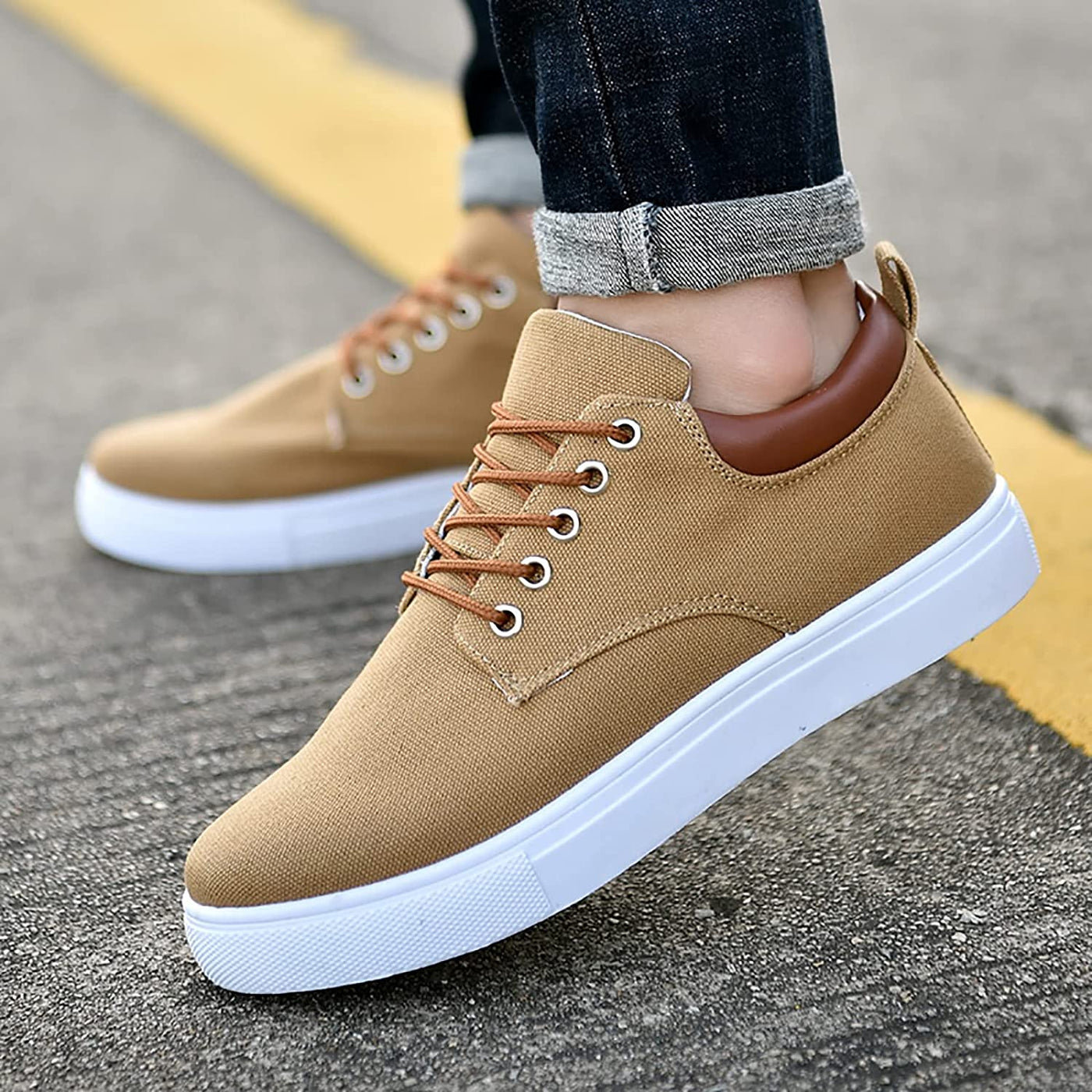 David™ Canvas Sneakers | Stylish Men's Sneakers with White Sole