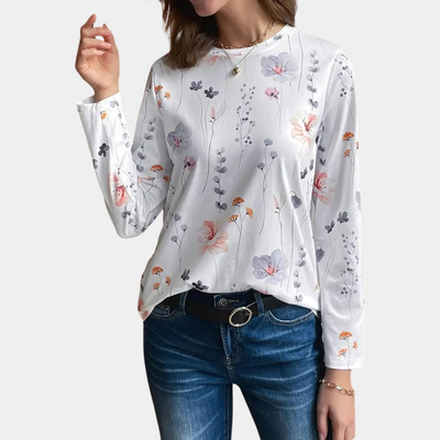 Brynhild | Floral Long-Sleeve Women's Shirt