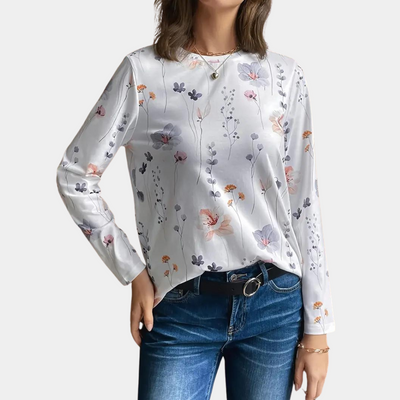 Brynhild | Floral Long-Sleeve Women's Shirt