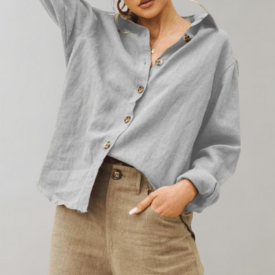 Celine | Casual Button-Up Women's Shirt - Long Sleeve, Loose Fit