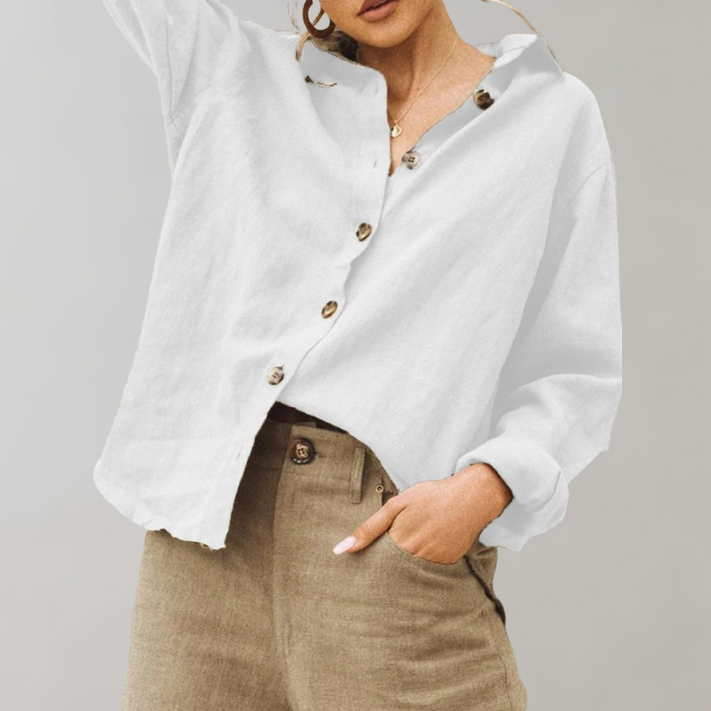 Celine | Casual Button-Up Women's Shirt - Long Sleeve, Loose Fit