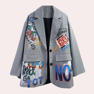 Berthe | Oversized Women's Blazer with Graffiti Text