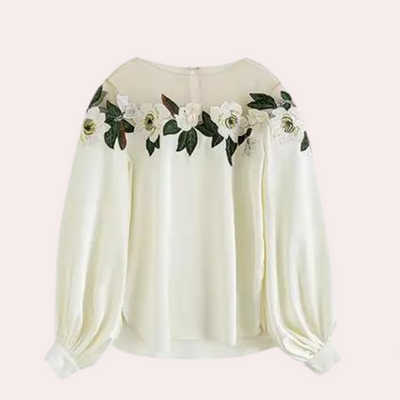 Elegant Floral Women’s  Satin Blouse