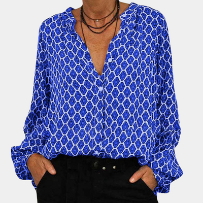 Comfortable Women's Blouse - Loose Fit, Printed Long Sleeve