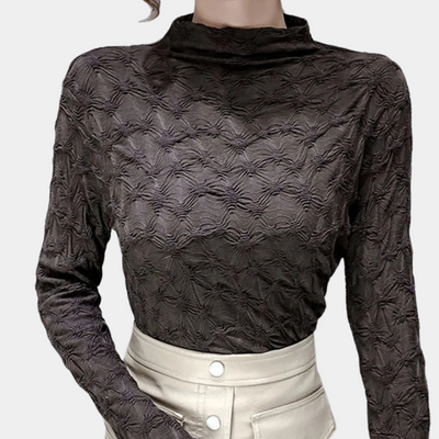 Chrissta - Elegant Women's Turtleneck Long-Sleeve Blouse