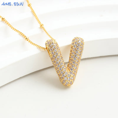 Diamond Bubble - Initial Necklace