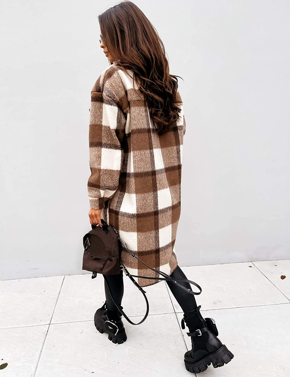 Joanne Wool Coat | Long & Stylish Plaid Winter Jacket