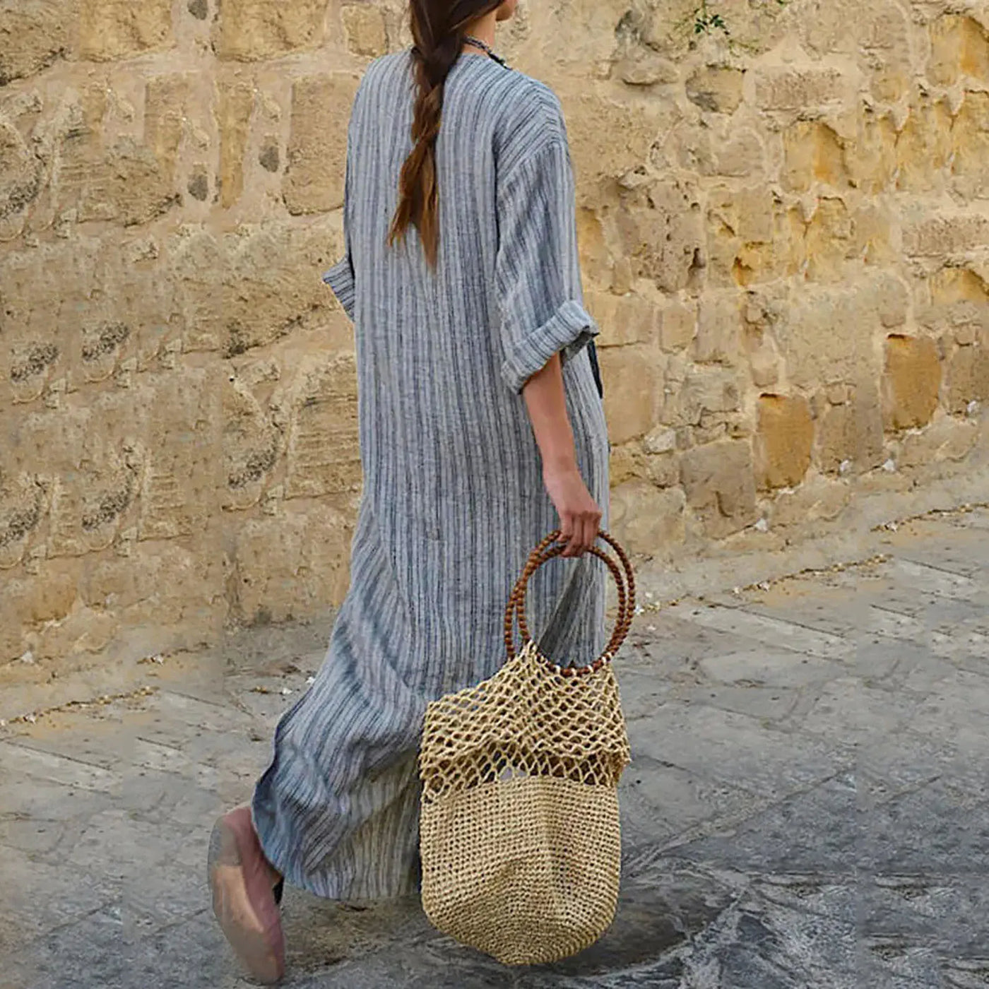 Flowy Striped Women Dress