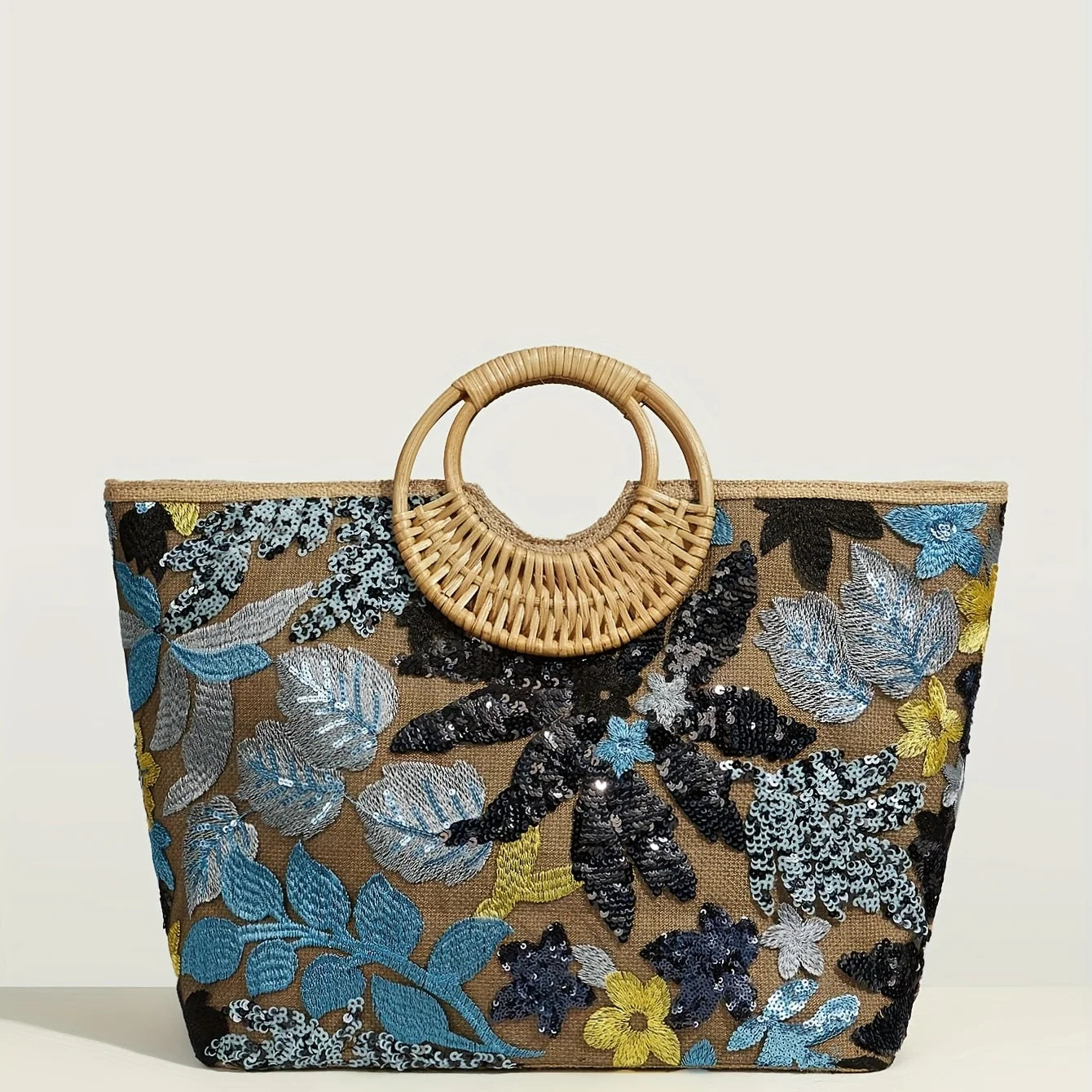 Sequin Blossom Handle Bag