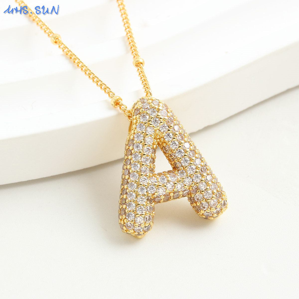 Diamond Bubble - Initial Necklace