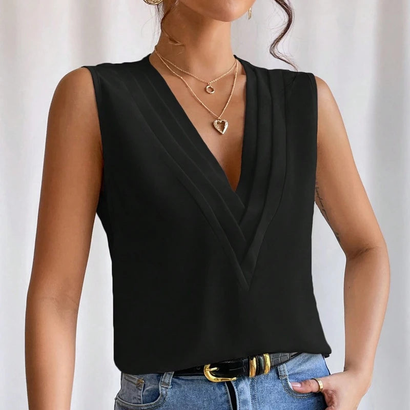 Loose Sleeveless Women Blouse