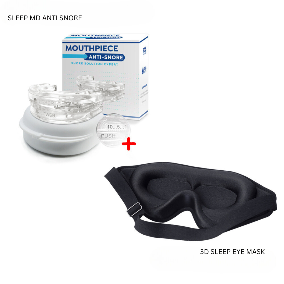 SleepMD Anti Snore + Free Sleeping Mask - Better Sleep Guaranteed!