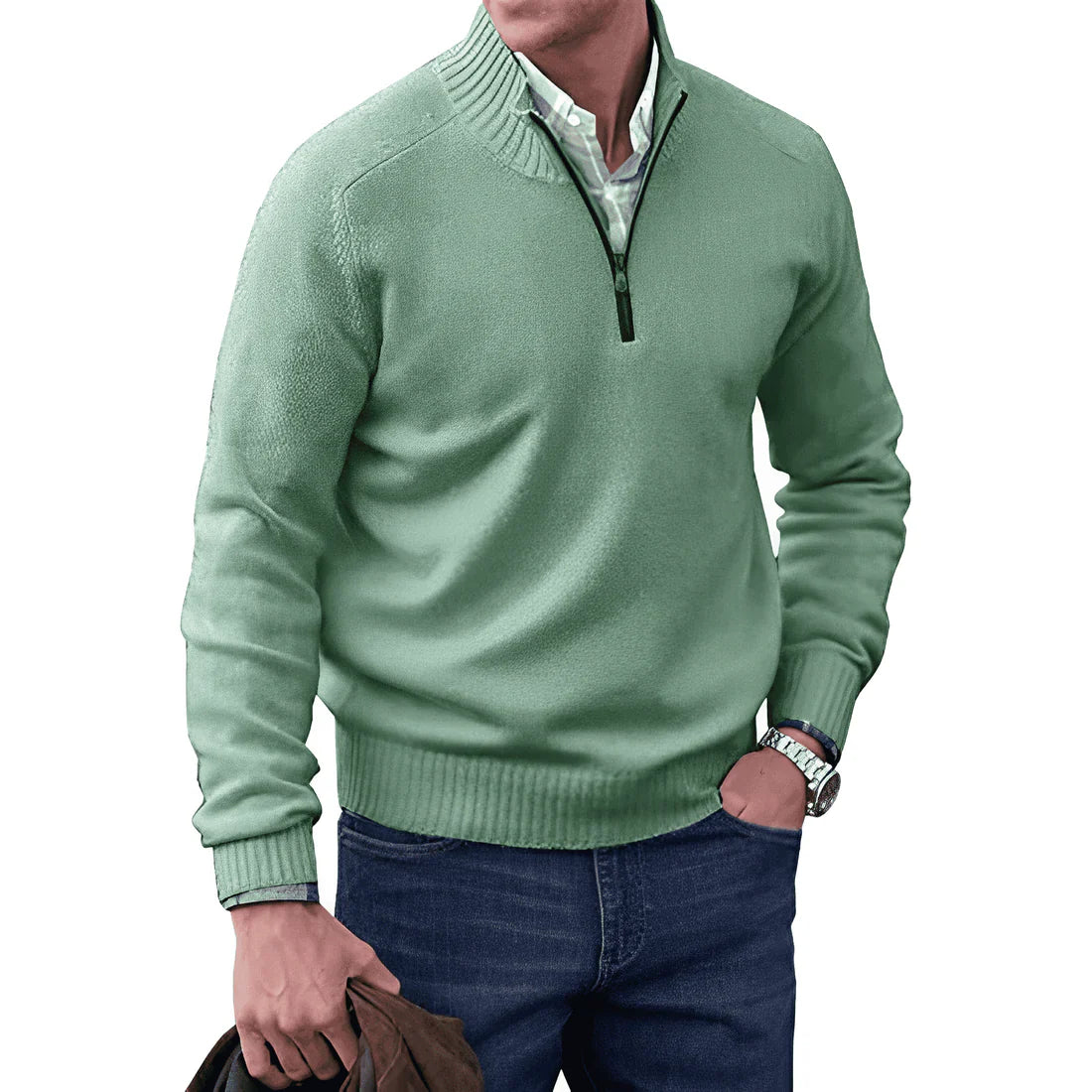 Dewitt Elegance Sweater | Cashmere Comfort with Half-Zip Closure