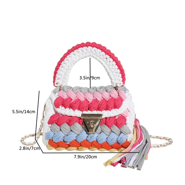 Colorful Rainbow - Crochet Handbag